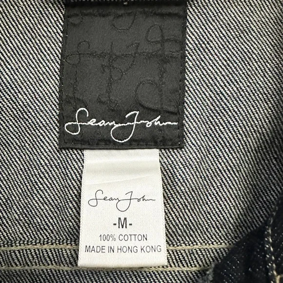 Sean John Dark Indigo Denim Jacket with Contrast Stitching - Picture 6 of 6